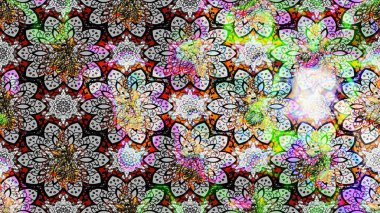 Raster illüstrasyonu. Eskiz geçmişi. Tomurcukları çiçek olan sevimli bir çiçek deseni. Eski usul. Kumaş, tekstil, duvar kağıdı baskısı için. Raster..