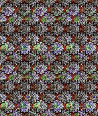Raster illüstrasyonu. Güzel karalamalı çiçek desenli çizim. Güzel kumaş deseni. Küçük çiçekte sevimli çiçek deseni var..