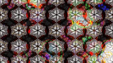 Kabile sanatı boho baskısı, klasik çiçek arkaplanı. Arkaplan dokusu, duvar kağıdı, çiçek temalı siyah renkler. Soyut etnik raster çizim kalıbı.