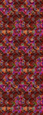 Raster illüstrasyonundaki çiçek desenli çizim. Suluboya tarzında kahverengi ve kırmızı renkte çiçekler.