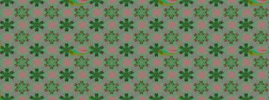 Raster deseni. Bahar çiçekleri dallı desen, yeşil ve gri renkler çiçekli siluet.