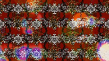 Raster illüstrasyonu. Tomurcukları papatya çiçekleri olan sevimli bir çiçek deseni. Eski usul. Kumaş, tekstil, duvar kağıdı baskısı için. Eskiz geçmişi. Miles Fleur, dandik süs.