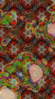 Kahverengi renkli çiçekler. Raster illüstrasyonu. Küçük çiçekte sevimli çiçek deseni var..