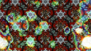 Eskiz arkaplan modeli. Raster - stok. Yapraklı çiçekler ve papatya çiçekleri kahverengi ve yeşil renklerde.