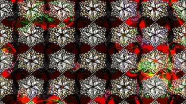 Siyah ve kahverengi renkli şirin tekstil tarzında. Raster illüstrasyonu. Çiçek duvar kâğıdı. Renkli çizim kalıbı. Çiçek arka planı.