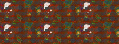 Üst manzara, yumuşak stil. Sevgililer günü ve tebrik kartı konsepti için şık bir davetiye. Çiçek kompozisyonu, el boyası, hassas şablon. Kahverengi ve gri renkte manzaralı çiçek deseni.