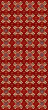 Raster altın desen. Kusursuz kıvırcık saçlar. Doğulu stili altın deseni altın elementli kırmızı, kahverengi ve bej renklerde arabesliyor..