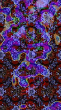 Vadinin çiçekleri mor ve kahverengi renklerde. Çiçeksel çizim kalıbının çizimi.