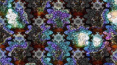 Parlak renkli çiçekleri ve gri renkli yaprakları olan harika bir çiçek deseni. Modern çiçek arkaplanı. Halk tarzı. Moda baskıları için zarif bir şablon.