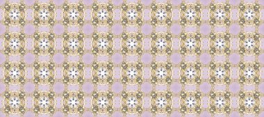 Antika altın tekrarlanabilir duvar kağıdı. Tarafsız, bej ve gri renklerde altın element. Damask arkaplanı tekerrür ediyor. Barok tarzında altın çiçek süsü..