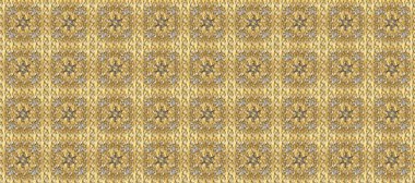 Barok tarzında altın çiçekli süs. Bej, sarı ve kahverengi renklerde altın element. Antika altın tekrarlanabilir duvar kağıdı. Damask pürüzsüz tekrarlama deseni.