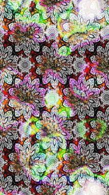 Parlak çiçekli kolaj çiçekleri gri ve nötr. Çiçekli zambakların eskiz geçmişi. Çiçek tasarımı için inanılmaz kolaj cennet tarzı..