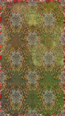 Düz Çiçek Elementleri Tasarımı. Renkli Bahar Temalı Kusursuz Arkaplan. Çiçeksel fantezi tasarımı. Parlak bir arka planda..