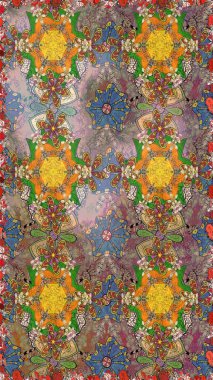 Düz Çiçek Elementleri Tasarımı. Kahverengi renkli çiçekler. Renkli Bahar Teması eskiz kalıbı. Güzel çiçek deseni..