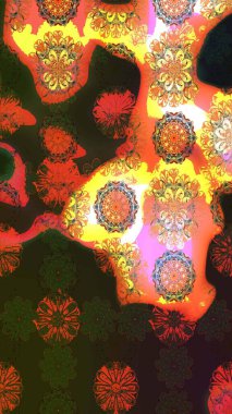 Çiçekli eskiz çizimi. Düz Çiçek Elementleri Tasarımı. Renkli Yaz Temalı eskiz kalıbı. Gri ve kahverengi renkte çiçekler.