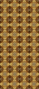Doğu tarzında klasik tasarım öğesi. Süslü dantel iz sürücü. Geleneksel Arap dekoru kahverengi, sarı renk. Duvar kâğıdı için altın süsleme. Çiçekli süslemeli, pürüzsüz bir desen.