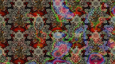 Gri çiçekli eskiz deseni, suluboya çiçek deseni, sevimli çiçek, duvar kağıdı, kart ya da kumaş için fayanslı. Raster - stok.