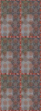 Renkli Bahar Temalı Kusursuz Arkaplan. Gri renkli çiçekler. Düz Çiçek Elementleri Tasarımı. Sevimli çiçek raster deseni.