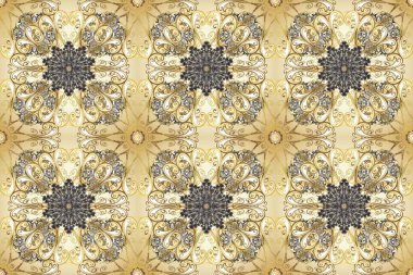 Geleneksel oryantasyon süsü. Kusursuz klasik bej, nötr ve altın desenli. Klasik vintage arkaplan.