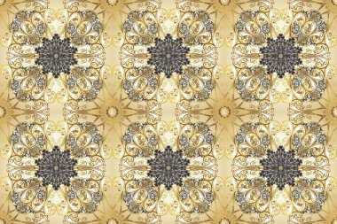 Geleneksel oryantasyon süsü. Kusursuz klasik bej, nötr ve altın desenli. Klasik vintage arkaplan.