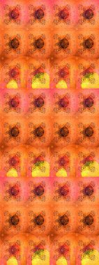 Bahar mevsimi. Tatil havası. Raster güzel bir çiçek deseni çizmiş. Nazik romantik baskı. Turuncu renkte çiçekler.