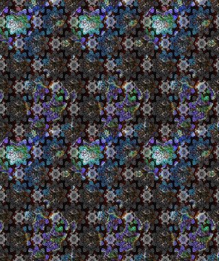 Raster illüstrasyonu. Şatafatlı bahar bahçesi dokusu. Flower eskiz arka planı. Çiçek deseni.