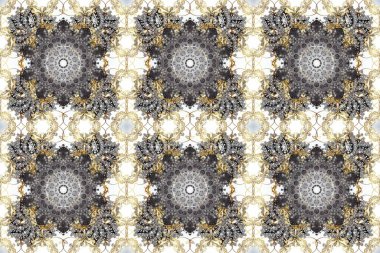 Altın elementli bej, nötr ve gri renkler. Çiçek desenli altın metal. Kusursuz altın desen. Raster altın çiçek süsü brokar kumaş ve cam desenli..