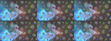 Raster illüstrasyonu. Tekstil veya kitap kapakları, imalat, duvar kağıtları, baskı, hediye paketi ve yapıştırma kitabı için çiçek eskizi geçmişi. Küçük ölçekli çiçeklerdeki basit sevimli desen.