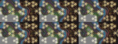 Güzel karalamalı çiçek desenli çizim. Küçük çiçekteki sevimli çiçek deseni. Raster illüstrasyonu. Güzel kumaş deseni.