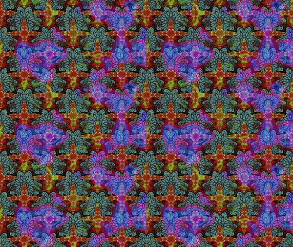 Suluboya etkisi. Raster deseni. Organik elementler. Botanik çizim deseni.