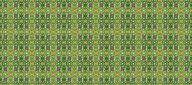 Altın çiçekli, pürüzsüz desen. Barok tarzında altın çiçekli süs. Damask arkaplanı. Yeşil, bej ve nötr renklerdeki altın element.