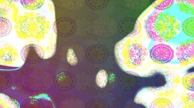 Raster illüstrasyonu. El çizimi çiçekli soyut çizim kalıbı. Tarafsız renklerde çiçekler.