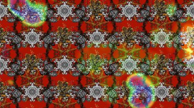 Gri, kahverengi ve kırmızı renkte yaz çiçekleri. Küçük çiçekteki sevimli çiçek deseni. Raster illüstrasyonu. Raster deseni.