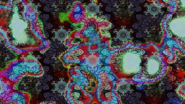 Çizim kalıbı. Çiçek duvar kağıdı. Raster illüstrasyonu. Mavi ve siyah renklerde. Hint süsü. Renkli süs kenarı.