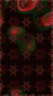 Çocuksu tasarım. El çizimi çiçekli, pürüzsüz bir desen. Tekstil, kumaş, ambalaj, hatıra defteri için hoş bir çiçek arkaplanı. Siyah ve kahverengi arkaplanda.