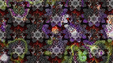 Raster Henna dövme stili. Etnik Mandala süsü. Kızılderili desenli desenli desenli şal deseni. Tekstil, tebrik kartı, boyama kitabı, telefon kılıfı baskısı için kullanılabilir.