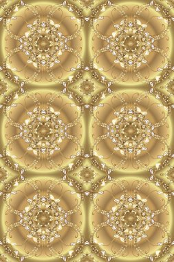 2019 Noel 'i, kar tanesi, yeni yıl. Altın elementli bej ve nötr renklerde klasik, pürüzsüz desen.