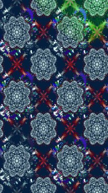 Çiçekli güzel suluboya desen. Raster illüstrasyonu. Mavi renklerde.