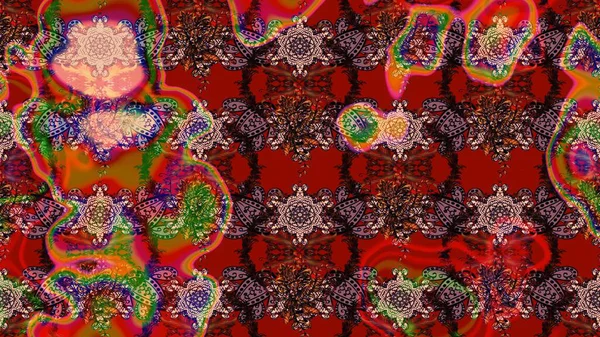 Modern stil dokusu. Çiçek desenli raster, kırmızı çizgi grafik deseni soyut raster arkaplan.