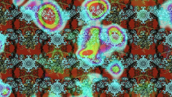 Suluboya, elle çizilmiş. Raster hisseleri. Çiçekler maviye. Taslak arkaplan deseni.