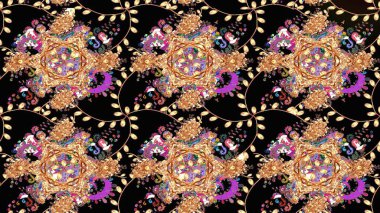 Raster illüstrasyonu. Küçük çiçekteki sevimli çiçek deseni. Güzel kumaş deseni. Güzel karalamalı çiçek deseni çiz..