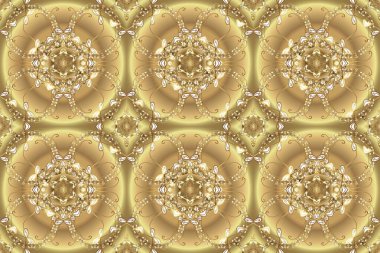 Altın elementlerle bej ve nötr renklerde klasik, pürüzsüz desen. Noel 2019, kar tanesi, yeni yıl.