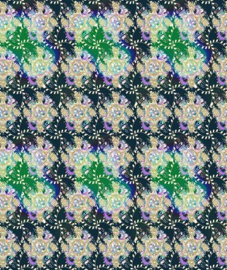 Mavi renkler. Yaz çiçekleri teması. El çizimi, soyut ve süslü elementler. Klasik çiçekler. Suluboya resim taklit Raster illüstrasyonu.