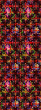 Kahverengi ve siyah renkte etnik çiçeklerle süslenmiş zarif bir eskiz şekli. Asya Tekstil 'inde Raster Çiçek İllüstrasyonu.