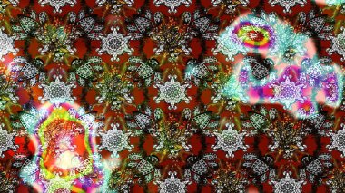 Raster Illustrasyon 'daki Çiçek Deseni' nin son moda çizimi. Güzel kumaş deseni. Renkli Yaz Temalı eskiz kalıbı. Düz Çiçek Elementleri Tasarımı.