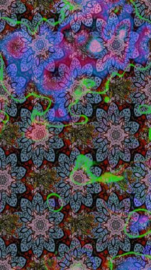 Moda baskıları için zarif bir şablon. Robot resim. Motley illüstrasyonu. Küçük çiçekte güzel bir desen. Küçük renkli çiçekler. Çiçekli yaz çiçekleri.