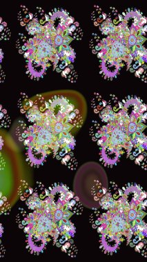 Vadinin çiçekleri siyah renklerde. Raster çiçek desenleri çiziyor..