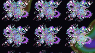 Çiçekli güzel suluboya desen. Siyah renklerde. Raster illüstrasyonu.