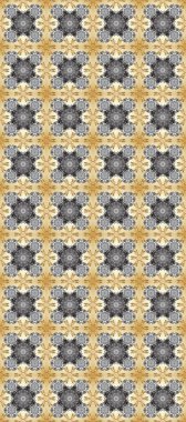 Barok tarzında kusursuz bir doğulu süsü. Gri, bej ve altın elementli nötr renklerde geleneksel klasik altın raster deseni.