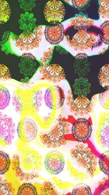 Renkli Bahar Teması eskiz kalıbı. Tarafsız ve sarı renkte çiçekler. Çiçek desenli eskiz. Düz Çiçek Elementleri Tasarım Raster illüstrasyonu.